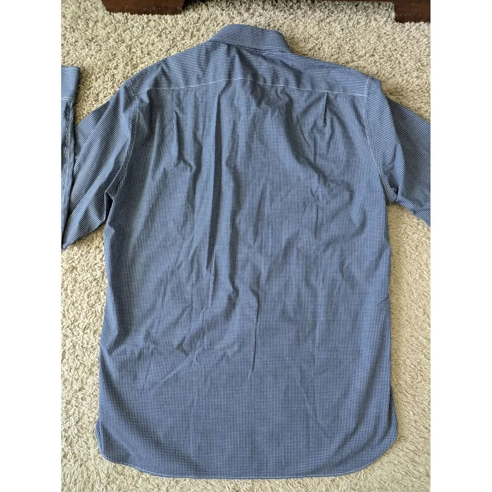 J.Crew Thompson Wrinkle Free Button Down Shirt L/16-16.5 Blue Cotton Career Work